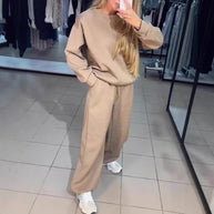 Damen Sportliches Lounge-Set mit gepunktetem Muster und elastischem Bund WW