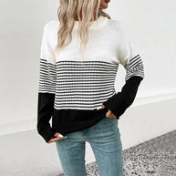 Damen Strickpullover mit modernem Muster und lässigem Schnitt WW