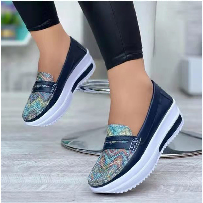 Damen komfortable Slip-On Schuhe mit stylishem Schlangenleder-Design und dämpfender Sohle WW