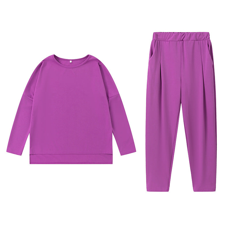 Damen Sportliches Sweat-Outfit mit elastischem Bund und geräumigen Taschen WW