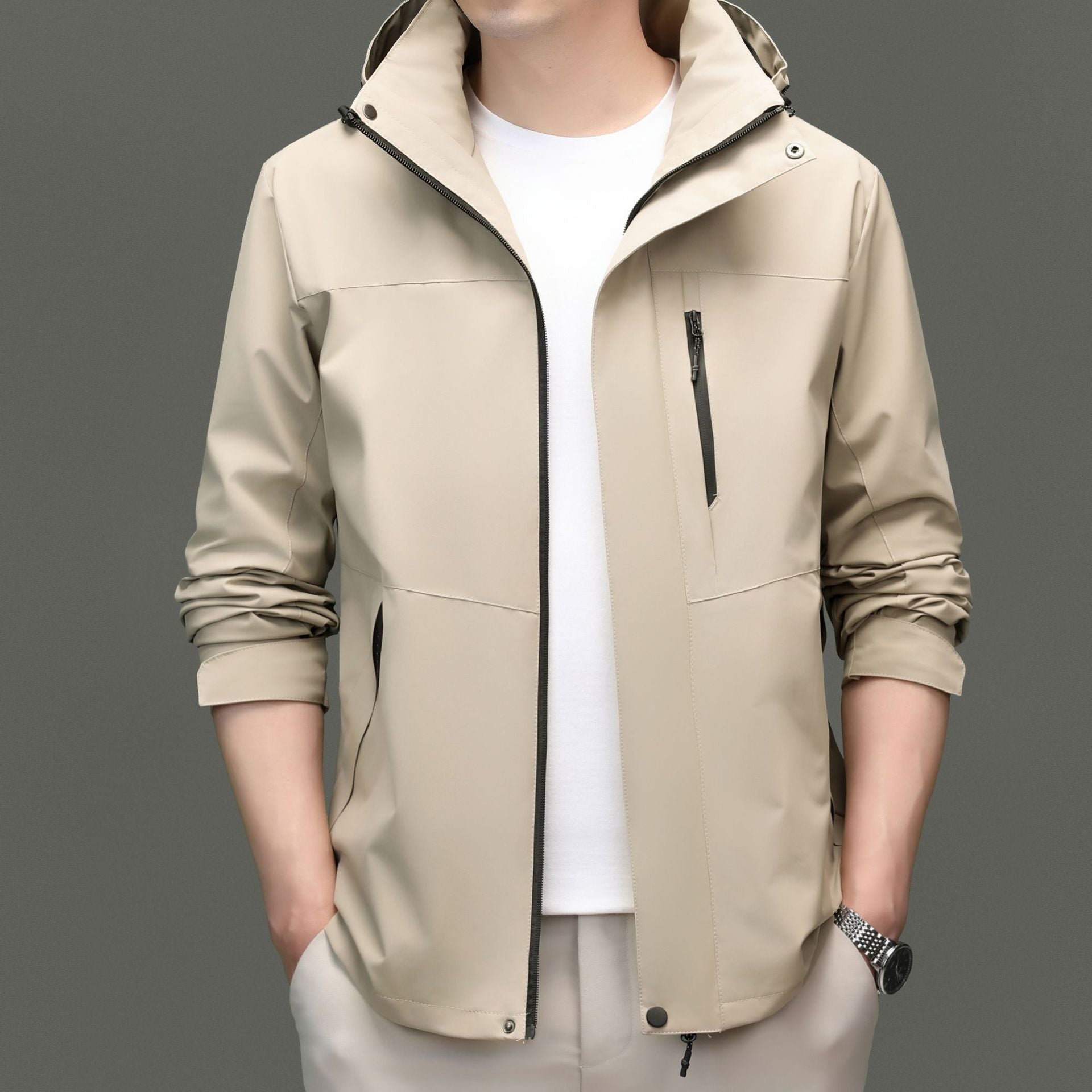 Herren Übergangsjacke mit stylischem Stehkragen und atmungsaktiven Eigenschaften WW