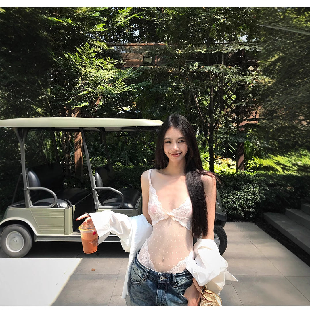 Damen Spitzen Bodysuit mit zarten Detaillierungen WW