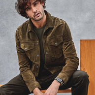 Herren Wildlederjacke im lässigen Stil mit praktischen Taschen WW