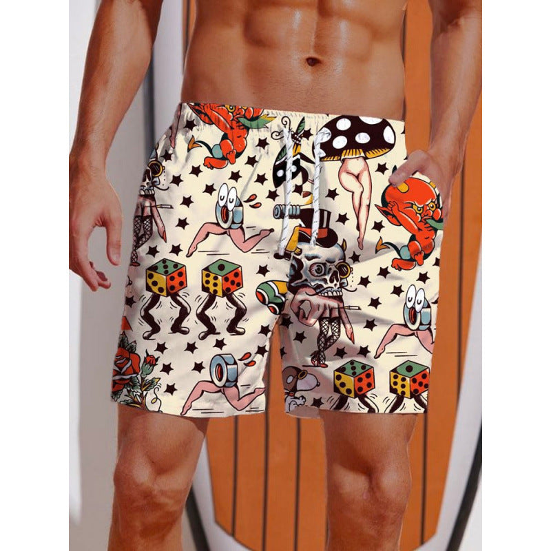 Herren Grafik Psychedelischer Druck Badehose WW