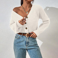 Damen Strickjacke mit strukturiertem Schnitt und dekorativen Knöpfen WW