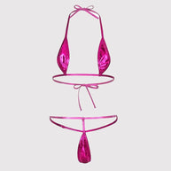 Damen Bikini-Set mit glänzendem Design und verstellbaren Trägern W&W