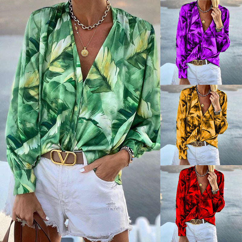 Damen Bluse mit floralem Muster und eleganter Schnittführung WW