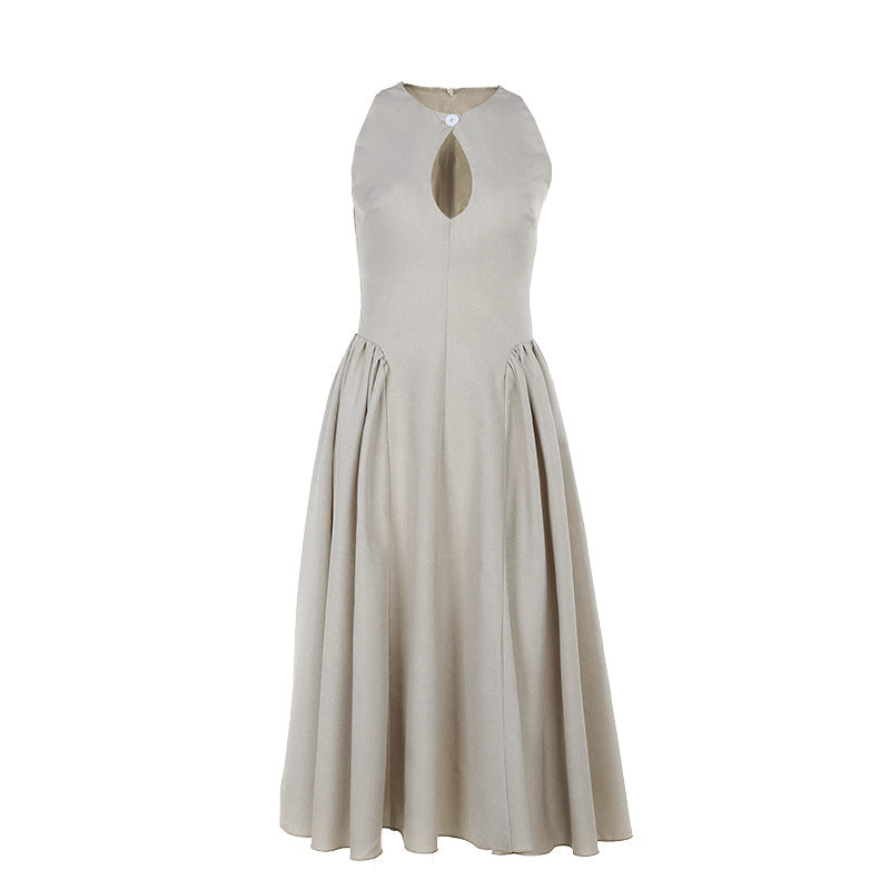 Damen Midi-Kleid mit schickem Schlüsselaugen-Ausschnitt und elegantem Rock W&W Mode