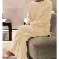 Damen Strickanzug mit weitem Schnitt und stilvollem Rippenmuster WW