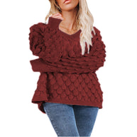 Damen Pullover mit Struktur und V-Ausschnitt WW