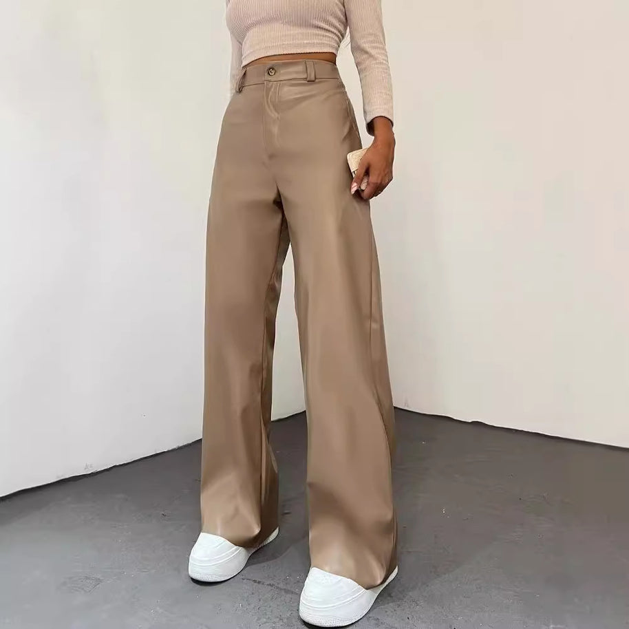 Damen Weite Hochbundhose aus leichtem Material mit eleganter Passform WW