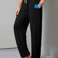 Damen Bequeme Freizeit-Hose mit praktischen Taschen und elastischem Bund WW