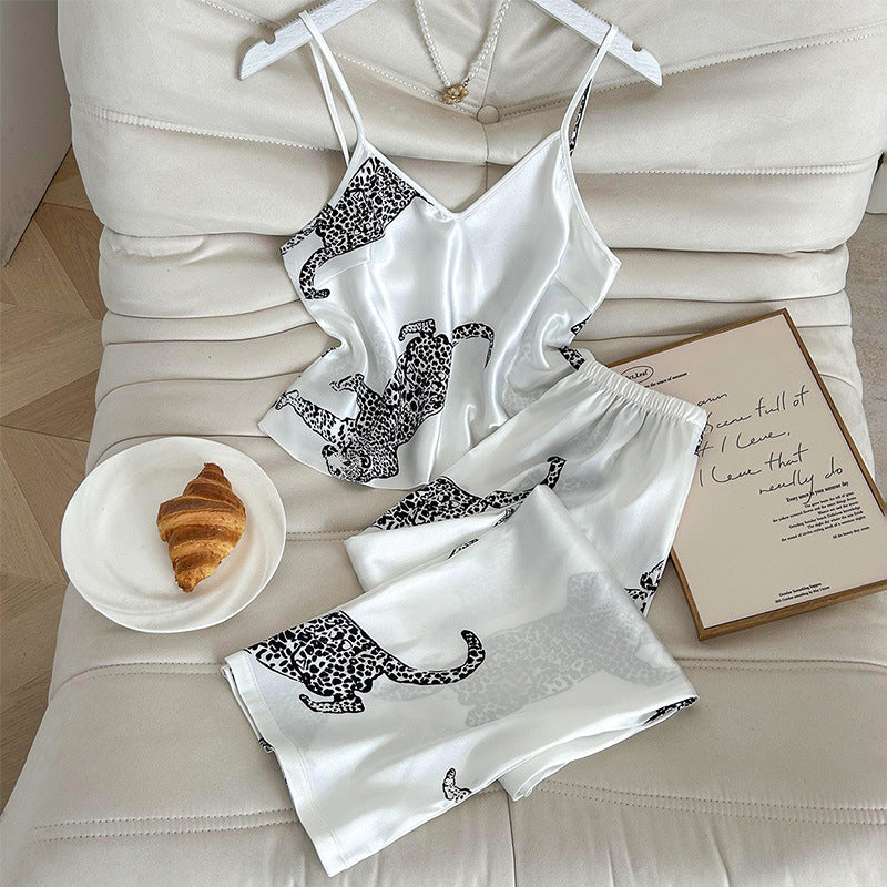 Damen Pyjama-Set mit modernem Leopardenmuster WW