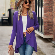 Damen Strickjacke mit asymmetrischem Saum und lässigem Schnitt WW