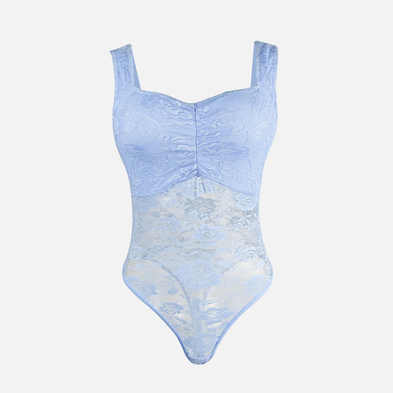 Damen Spitzen-Bodysuit mit floralem Design und konturierendem Schnitt WW