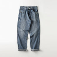 Herren Baggy Jeans im Vintage-Look mit distressed Effekten und hohem Bund WW