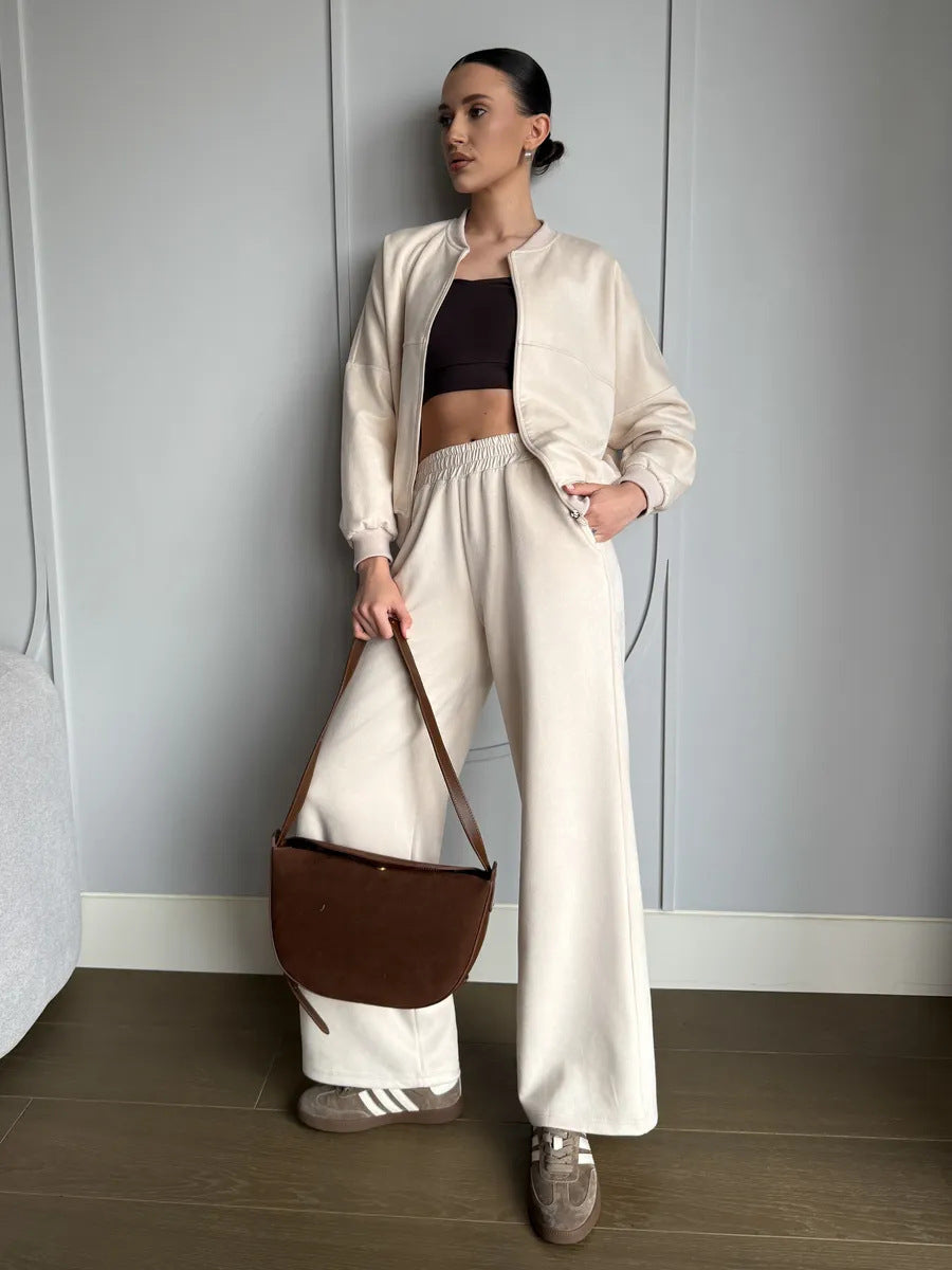 Damen Sportliche Freizeitjacke und weite Hose WW