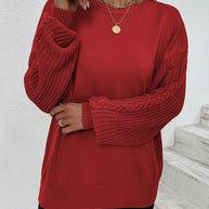 Damen Pullover mit strukturierten Ärmelpartien und lockerer Passform WW