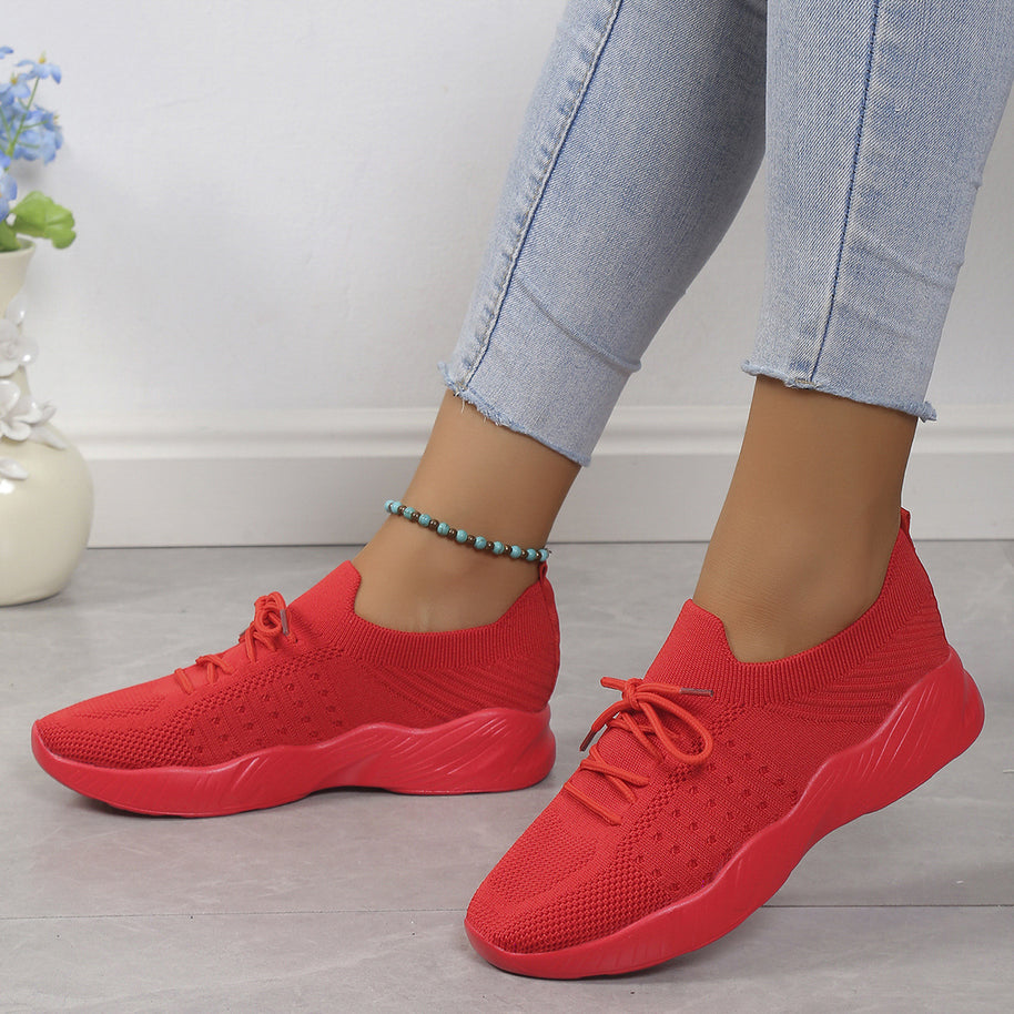 Damen atmungsaktive Slip-On Sportschuhe mit flexiblem Obermaterial WW