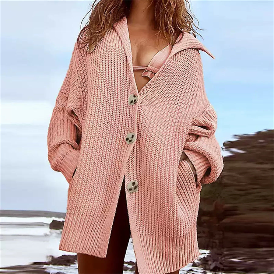 Damen Strickjacke mit eleganter Knopfakzentuierung und lässigem Schnitt WW