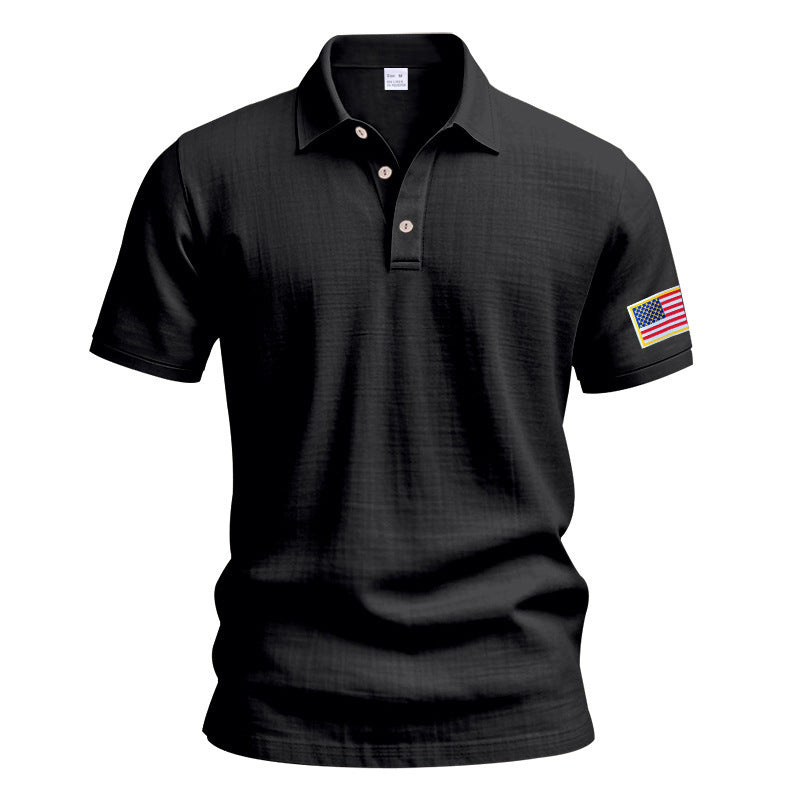 Herren sportliches Poloshirt mit amerikanischem Flaggenmotiv und feuchtigkeitsregulierender Technologie WW