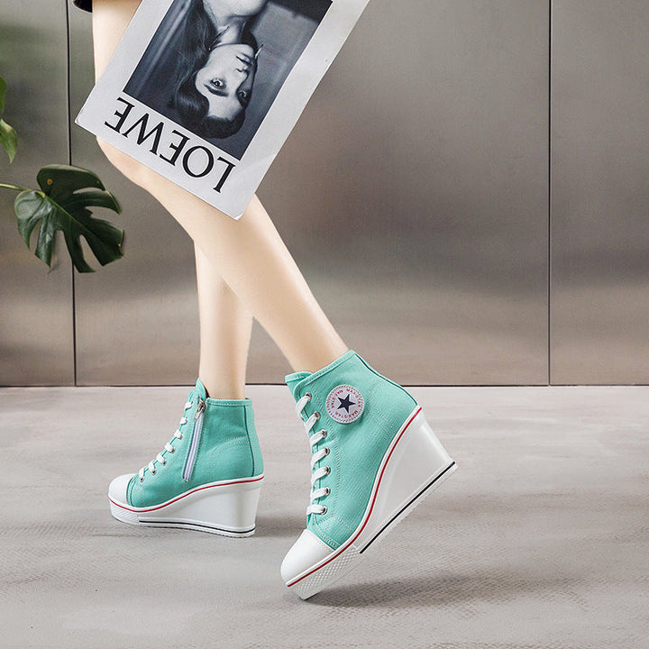 W&W Mode | Einfache Canvas Stiefeletten Mit Liebesmotiv