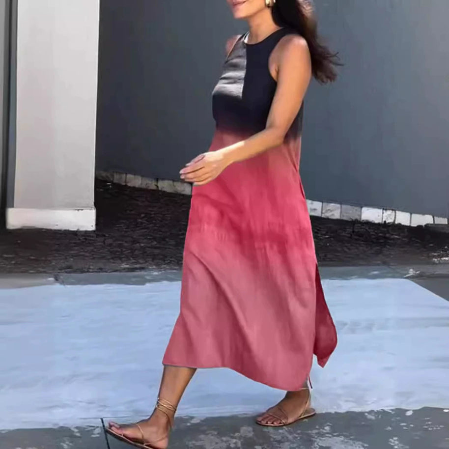 Damen ärmelloses Maxikleid mit sanftem Farbverlauf WW