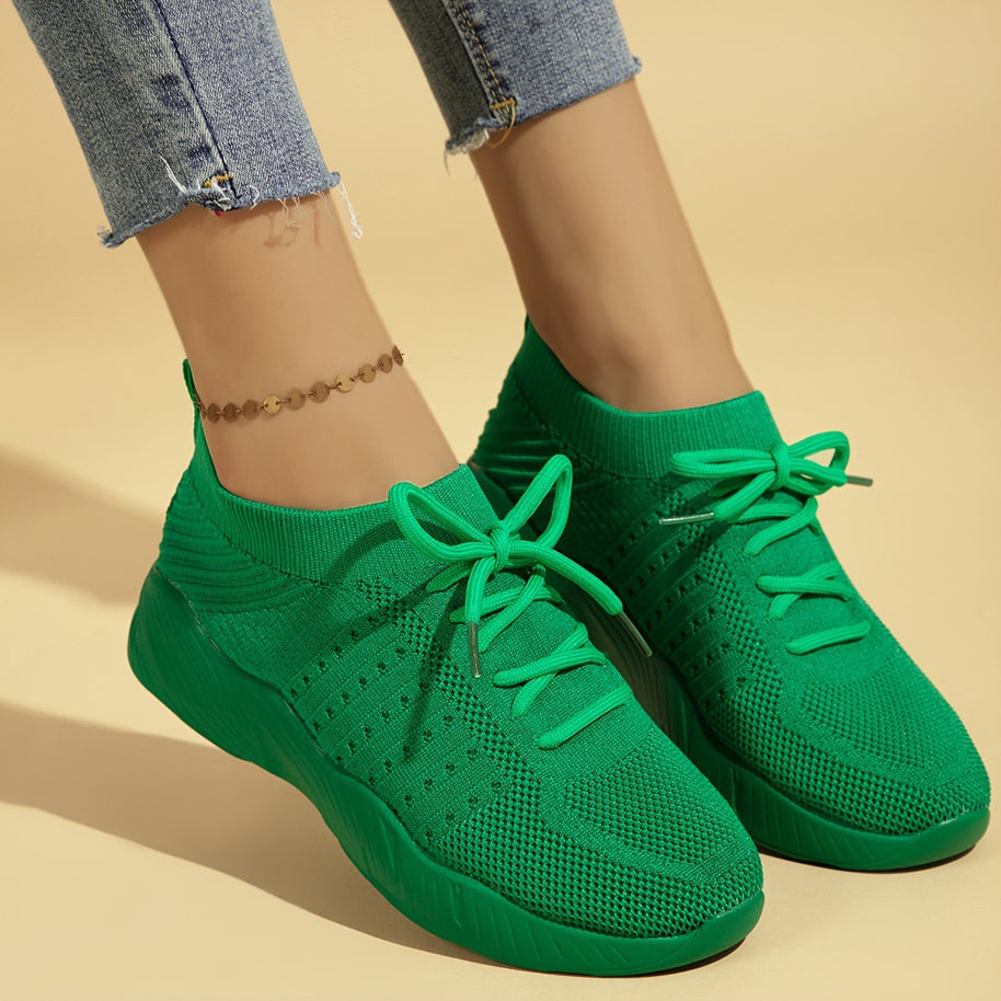 Damen atmungsaktive Slip-On Sportschuhe mit flexiblem Obermaterial WW