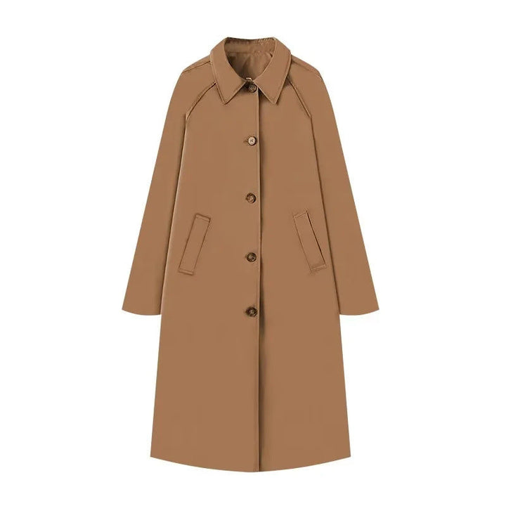 Damen eleganter Trenchcoat mit schmalem Schnitt und praktischen Taschen W&W Mode