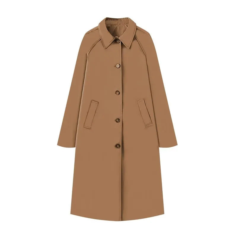 Damen eleganter Trenchcoat mit schmalem Schnitt und praktischen Taschen WW