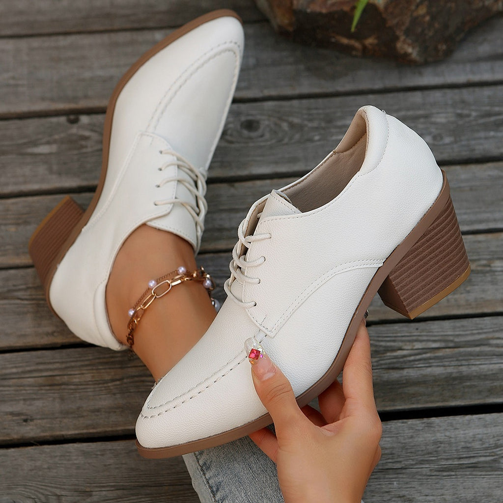 Damen Schnürschuhe mit elegantem Schnitt und komfortablem Blockabsatz WW