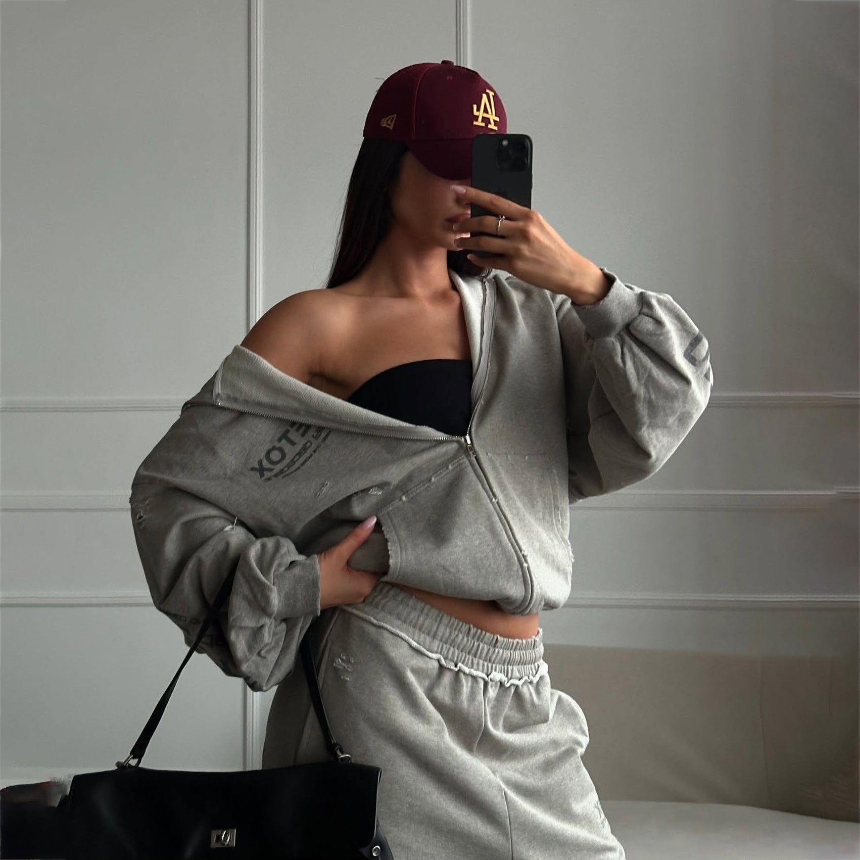 Damen Sportliches Freizeitanzugset mit Kapuzenpullover und bequemen Jogginghosen WW