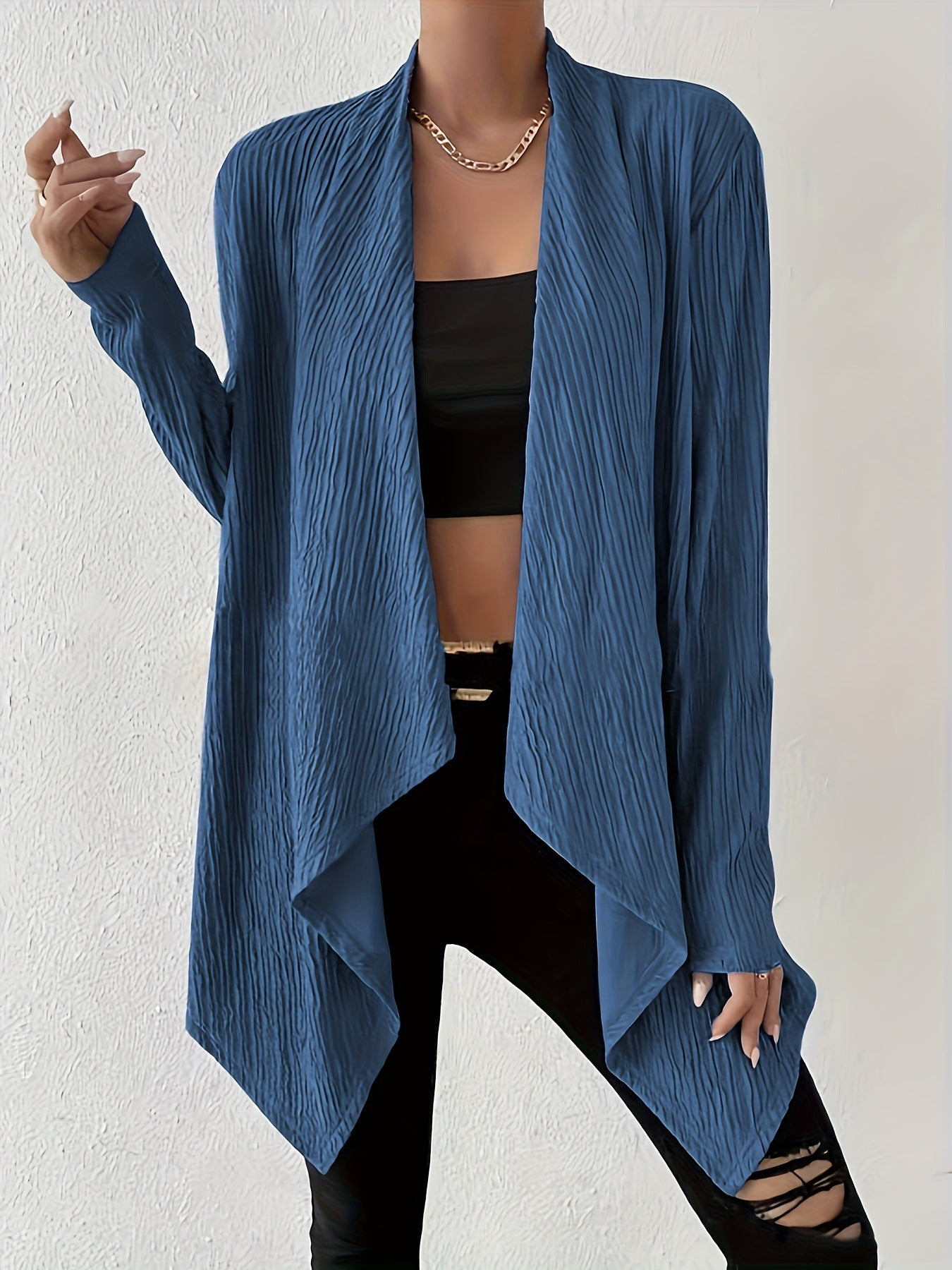 Damen Wickeljacke im lässigen Stil mit strukturiertem Design WW