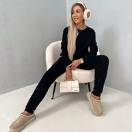 Damen Relaxed-Fit Fleeceanzug mit Kordelzug und praktischen Taschen WW