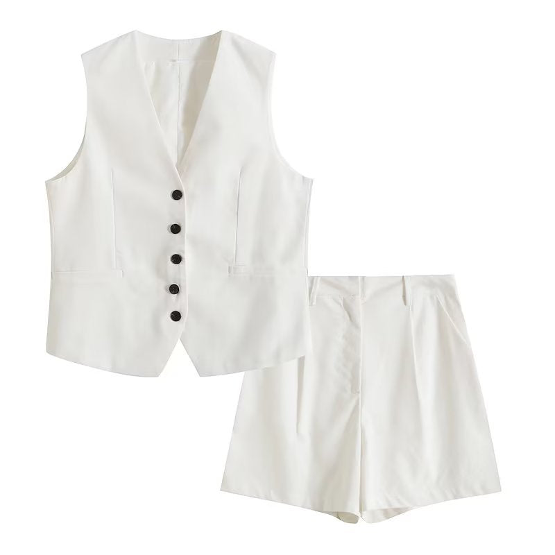 W&W Mode | Lockere Weste Shorts Set