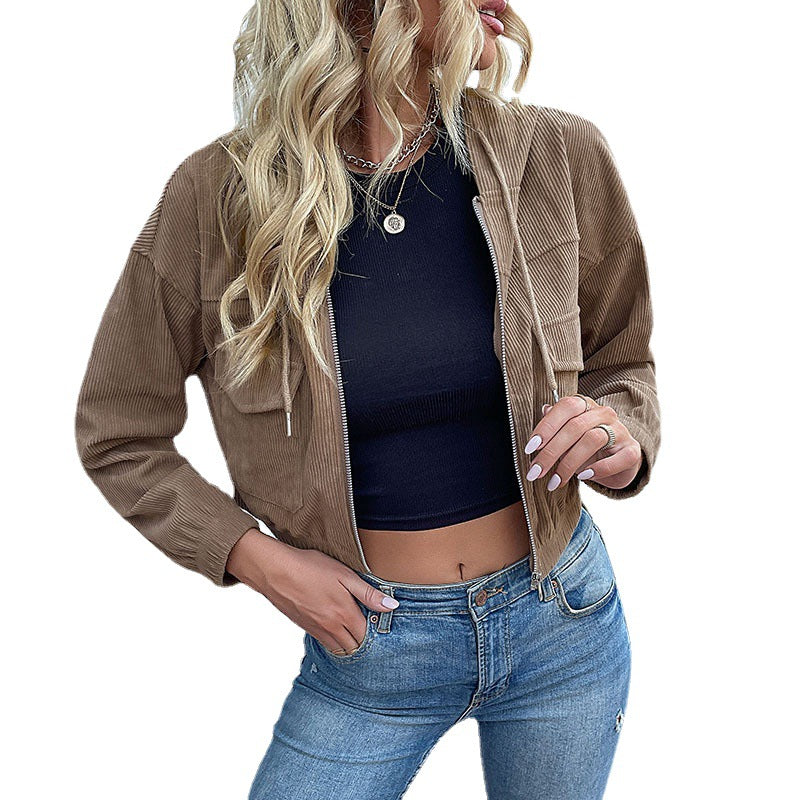 Damen Cordjacke mit lässigem Schnitt und praktischen Taschen W&W Mode