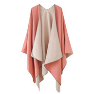 Damen Wohlfühl-Poncho aus weichem Wollmix mit elegantem Schnitt WW
