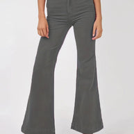 Damen weite High-Waist Flared Jeans WW