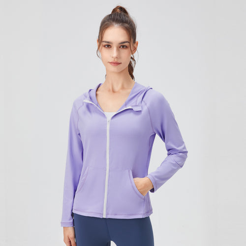 Damen Sportliche Kapuzenjacke mit leichtem Material und praktischen Taschen WW