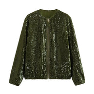 WW | Funkelnde Pailletten-Jacke mit Reißverschluss