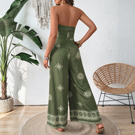 Damen Jumpsuit mit schulterfreiem Design und elegantem Bindegürtel WW