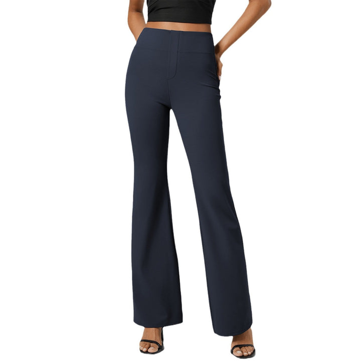 Damen hohe Schlaghose mit elastischem Bund und figurschmeichelndem Design W&W Mode