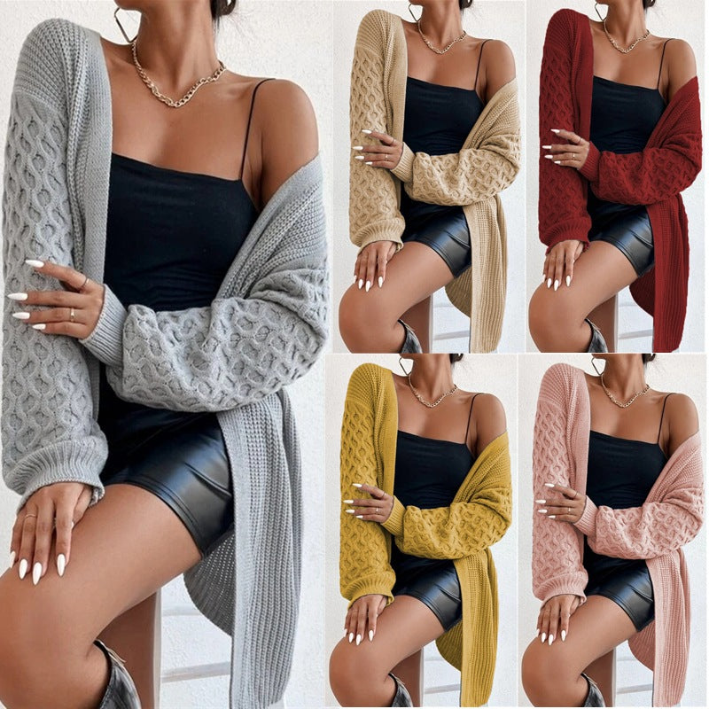 Damen Strickjacke mit raffiniertem Zopfmuster und lässigem Schnitt WW