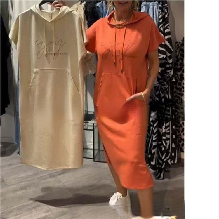 Damen Hoodie-Kleid mit praktischen Einschubtaschen und seitlichen Schlitzen WW