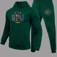 Damen Sportliches Hoodie- und Jogginghose-Set mit motivierendem Aufdruck WW