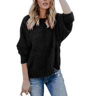 Damen Strickpullover mit tiefem V-Ausschnitt und weitem Schnitt WW