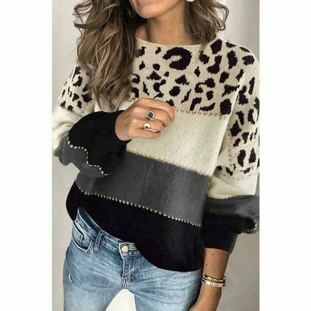 WW | Patchwork-Pullover Mit Leoparden-Print