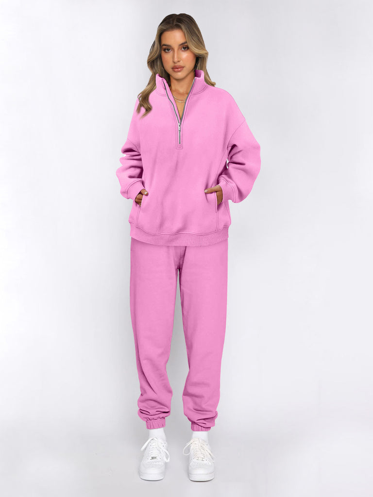 Damen sportliches Set mit Stehkragen und praktischem Reißverschluss WW