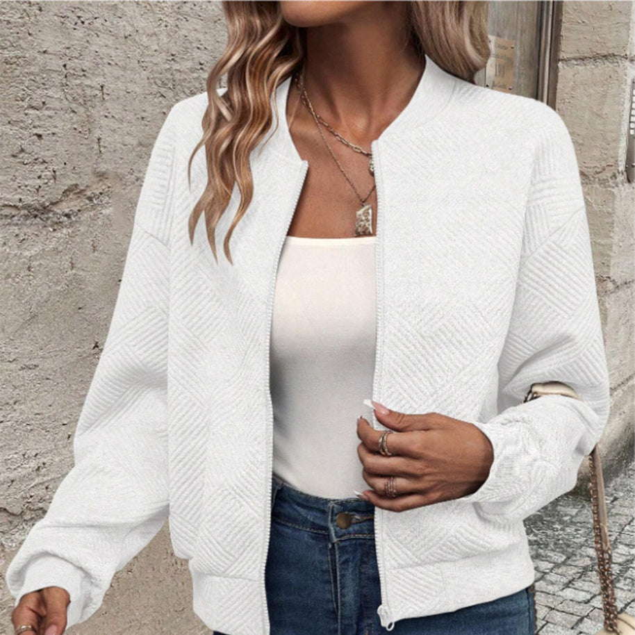 Damen leichte Bomberjacke mit gestepptem Design und praktischen Taschen WW