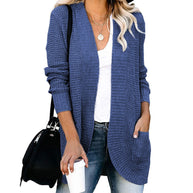 Damen Strickjacke mit offenem Schnitt und seitlichen Taschen WW